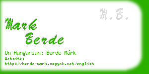 mark berde business card