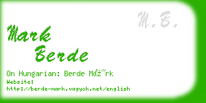 mark berde business card